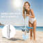 Parasol portatif 6 pi avec table, ancre sable, bleu foncé