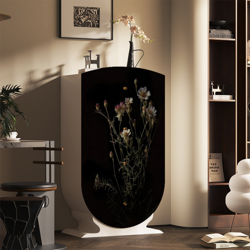 Commode d'appoint de rangement vintage à 4 tiroirs, Blanc