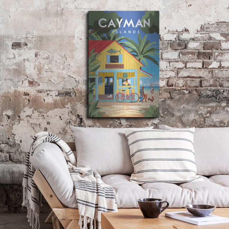 Art mural en métal «Îles Caïmans» par Omar Escalante, Winston Porter, H 24 po x l 16 po