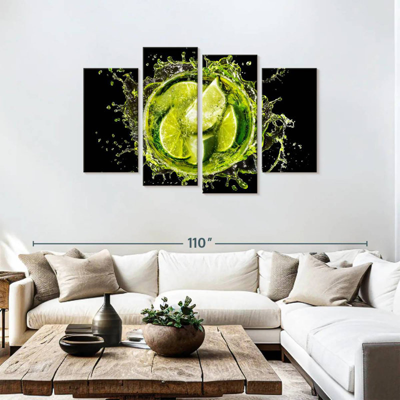Yarlin Lime Cocktail Splash, 48" H x 75" W