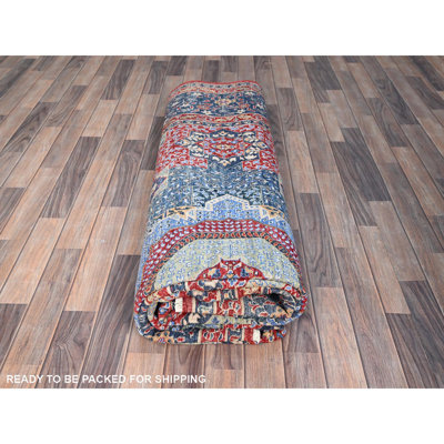 9'x12' Yale Blue Hand Knotted 100% Wool Mamluk Dynasty Oriental Rug 3209CB2F1643475A9955B7B28206B18F