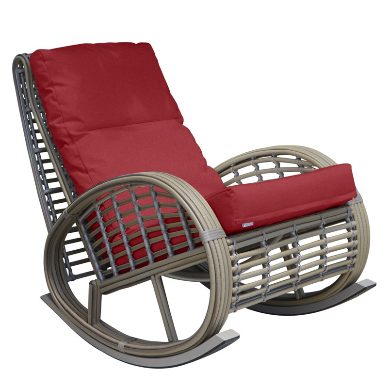 Dynasty Outdoor Rocker Chair, Canvas Aruba Sunbrella® Canvas, Kubu Mushroom