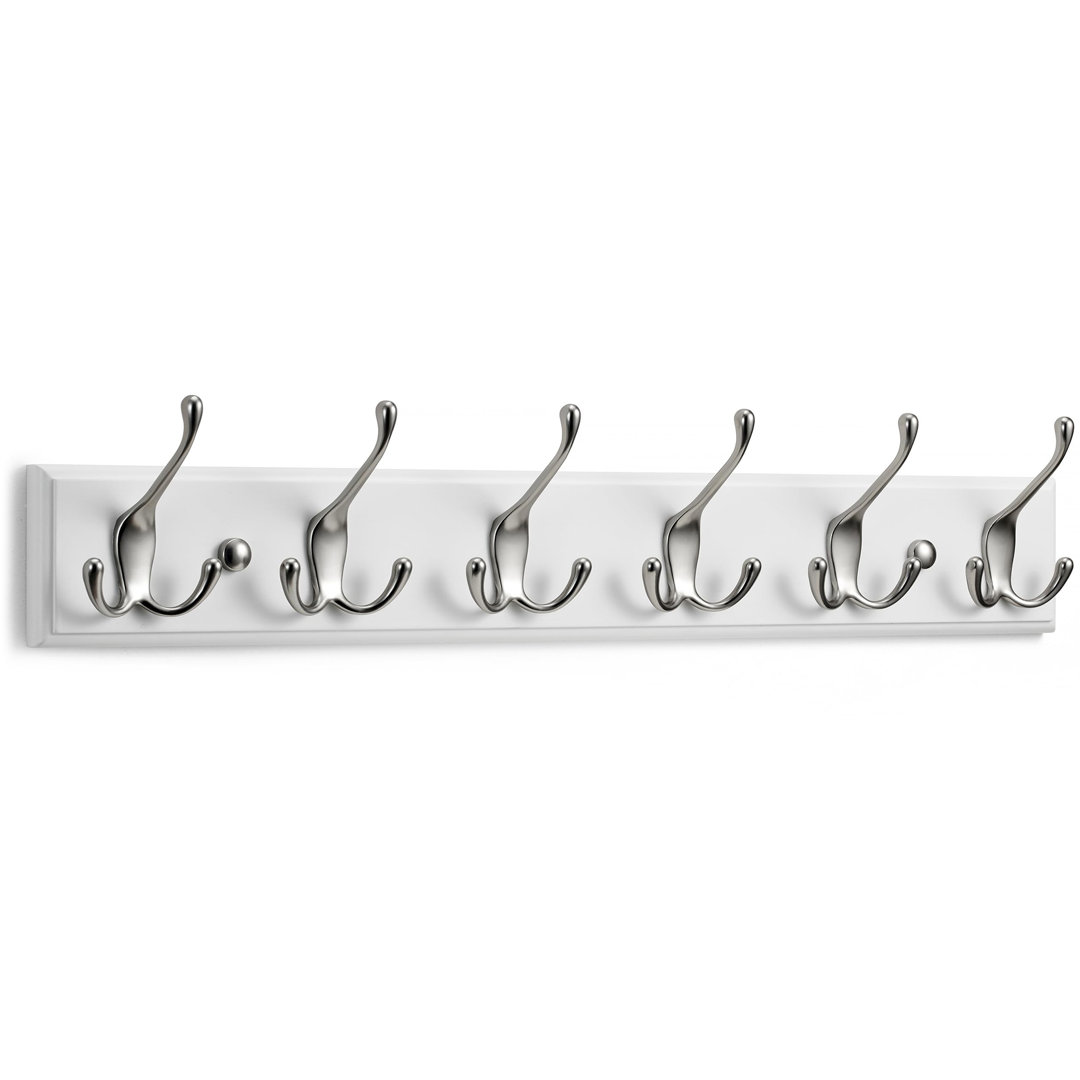 Bamboo / Rattan Wall Mounted Required 6 - Hook Wall Mounted Coat Rack