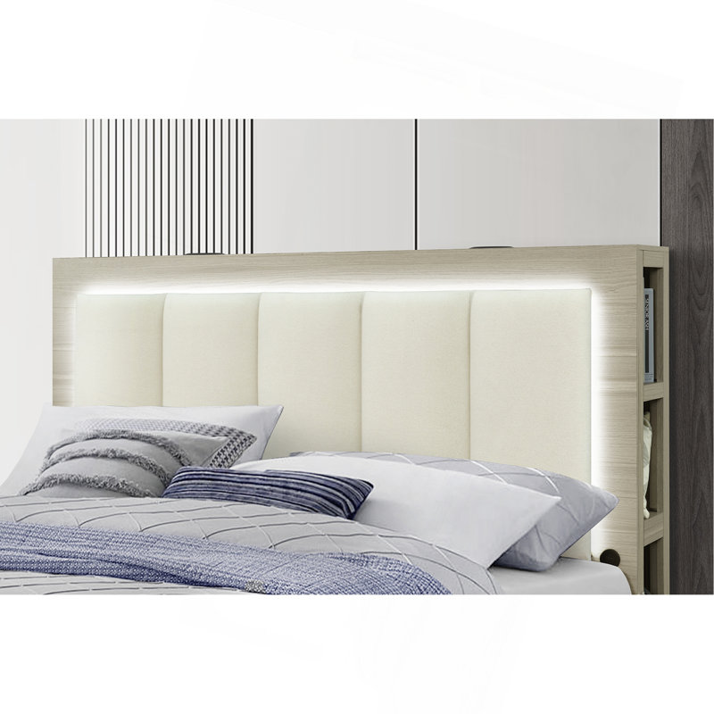 Messa Natural-White Bed, Full, White/Natural
