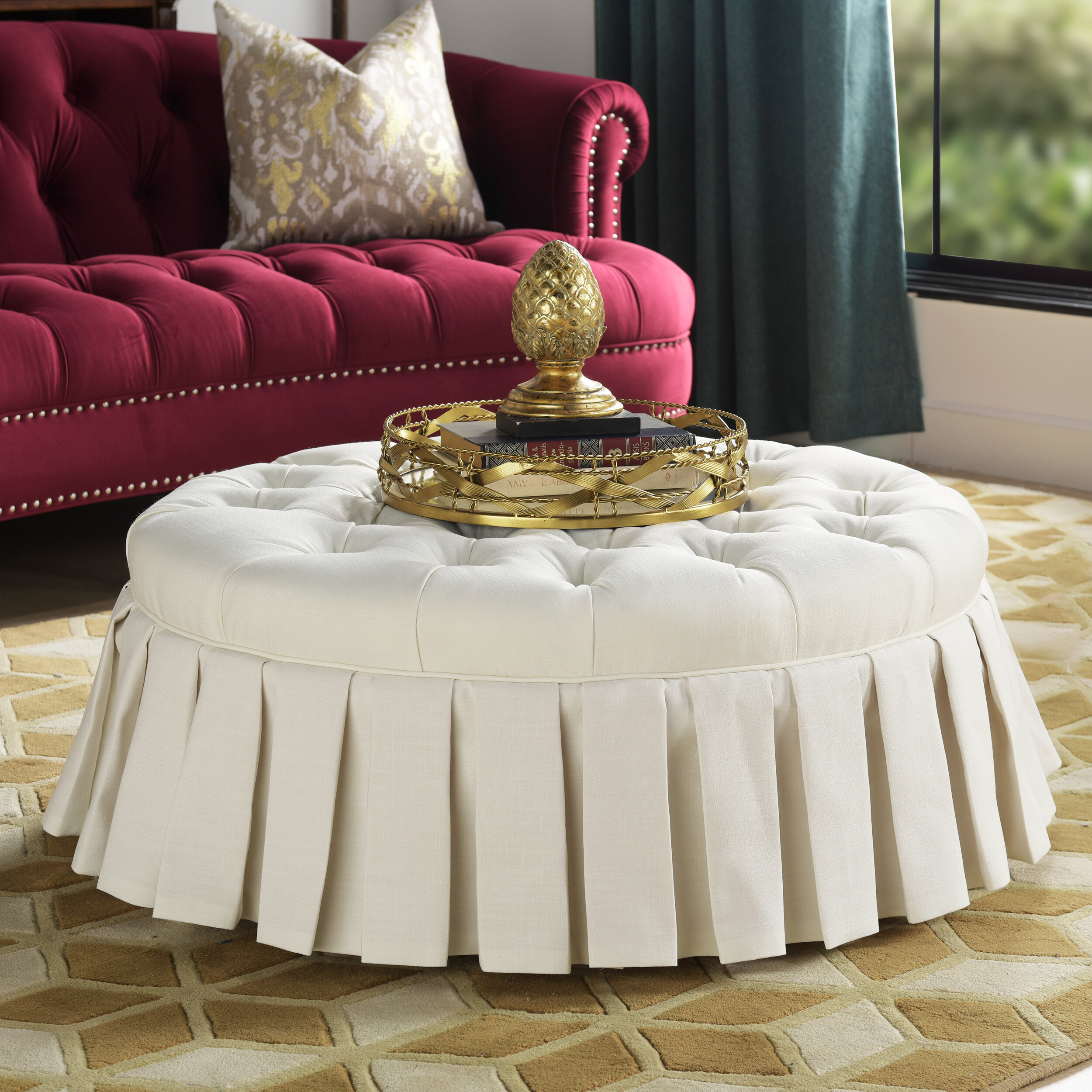 Wayfair round shop tufted ottoman