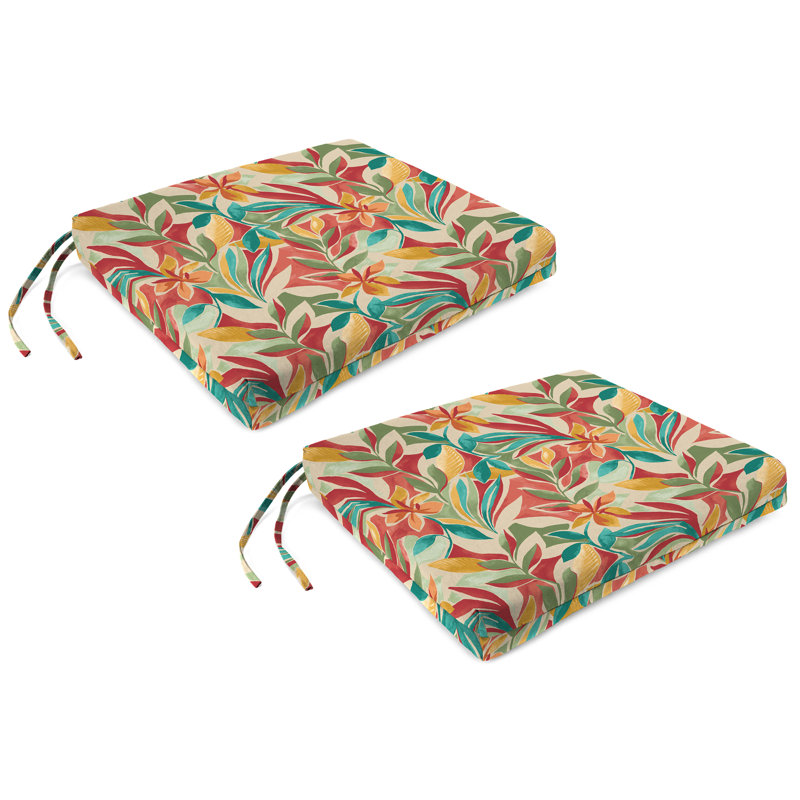19" x 17" Outdoor Seat Cushion with Ties (Set of 2)