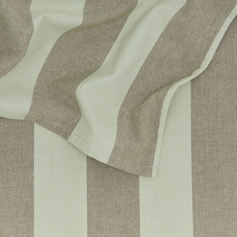 Olive and Sage Striped Cotton Rectangular Tablecloth