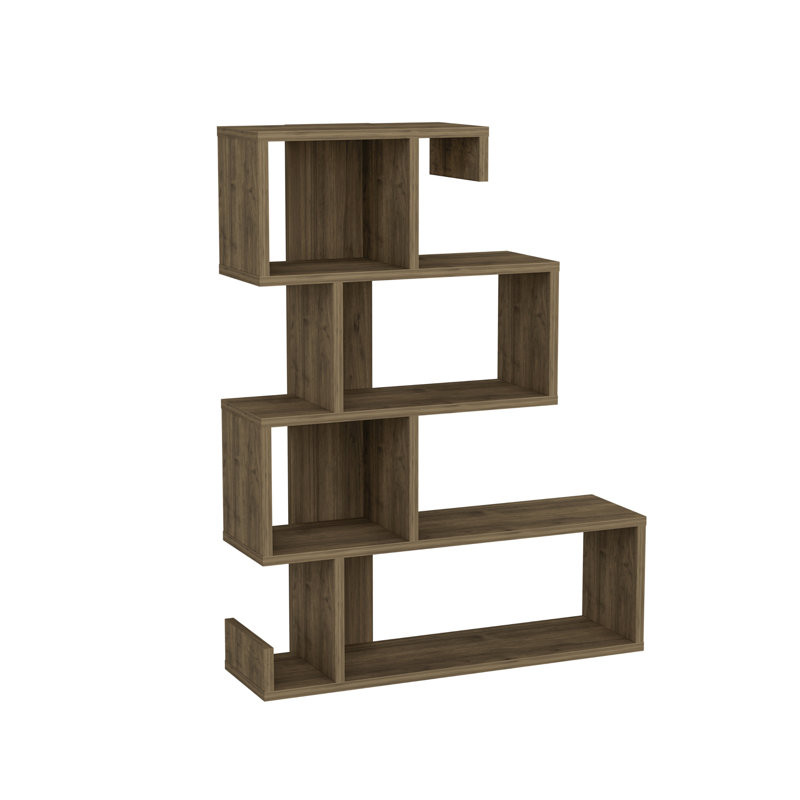 Anistin 103cm H x 80cm W Particle Board Bookcase, Walnut/Walnut