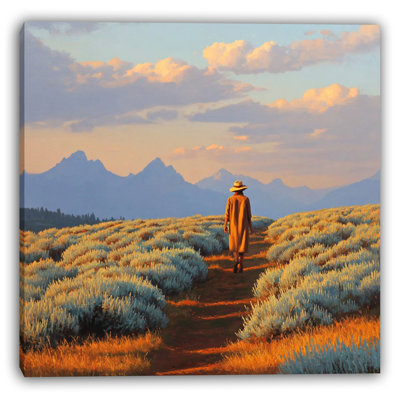 "Golden Hour Path" - Art mural sur toile tendue