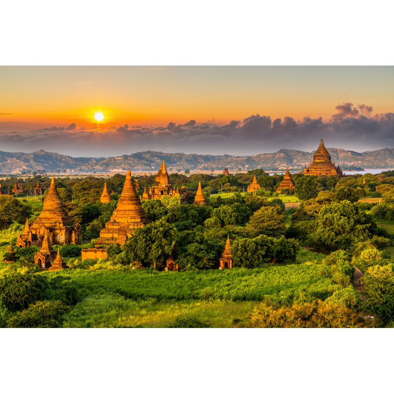 Ancient Temple In Bagan After Sunset by AvigatorPhotographer - Wrapped Canvas Print, 30cm H x 46cm W x 3.8cm D