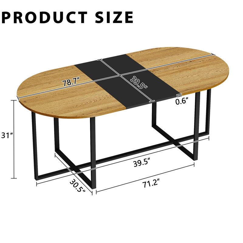 Table de salle à manger, Noir / bois