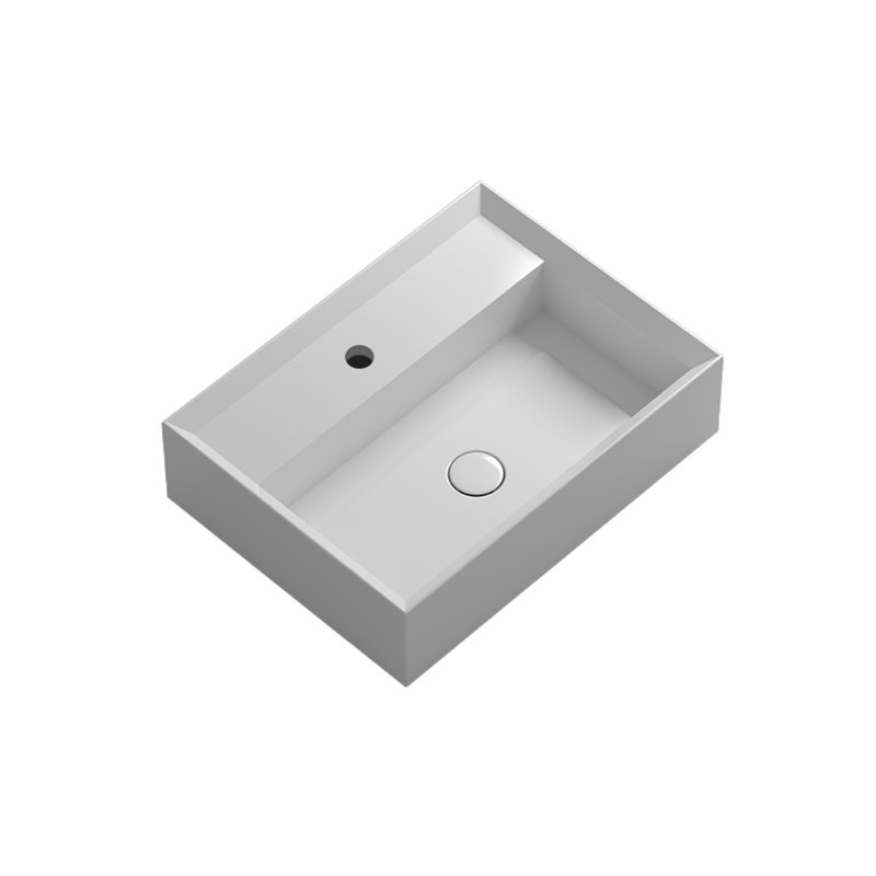 Cut 23.6'' L Bathroom Sink, Glossy White, Glossy white