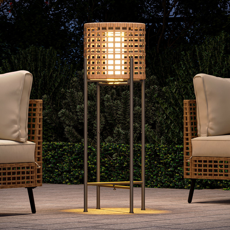 Solar Powered Outdoor Floor Lamp With Auto On/off Led Light