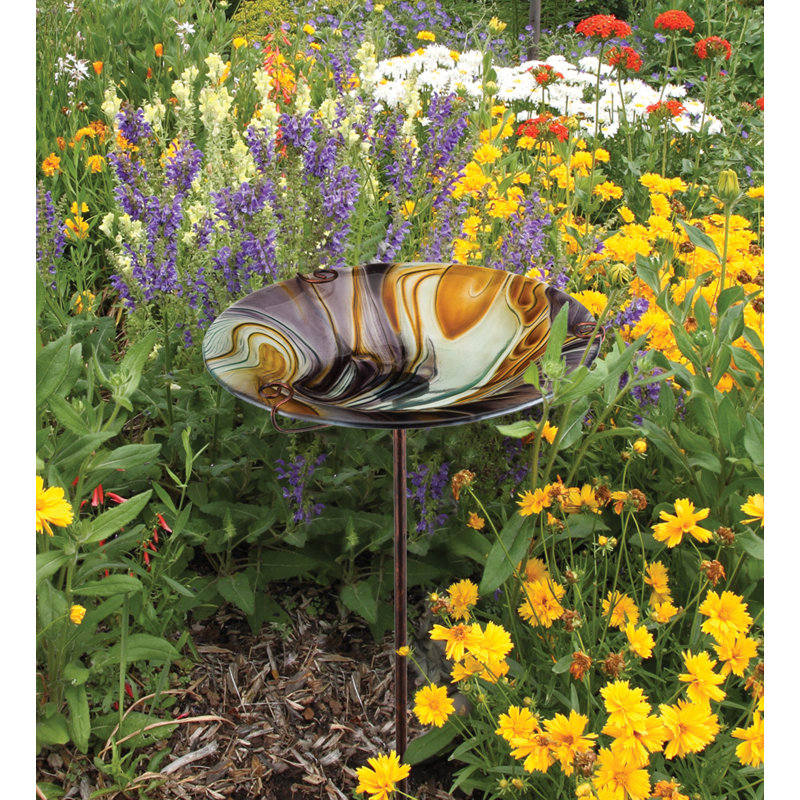 Birdbath/Feeder Stake - Swirl Black