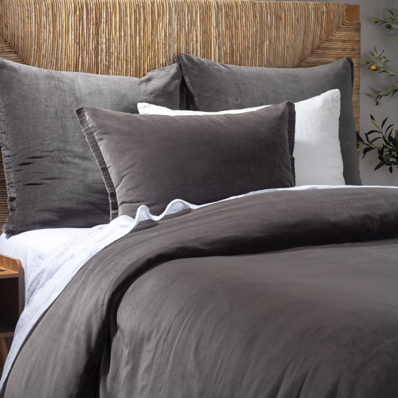 Taie décorative Tahoma, gris anthracite, standard, Twin Extra Long