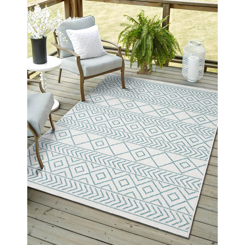 Newlyn Geometric Indoor / Outdoor Area Rug, Rectangle 80 x 150cm
