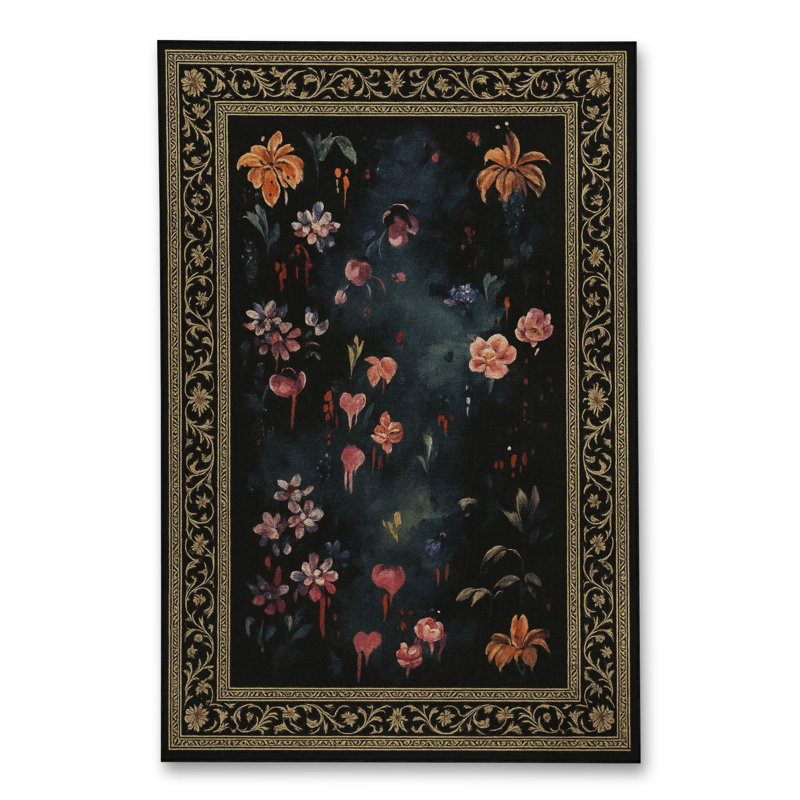Tapis vert tissé à motif lavable Mosso, 3'11" x 5'11"