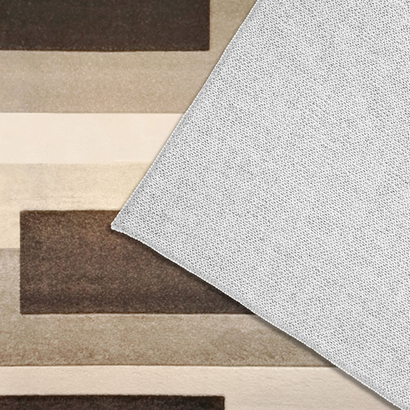 Tapis pour chambre à coucher à rayures Bimlesh, Rectangle 5 pi x 8 pi