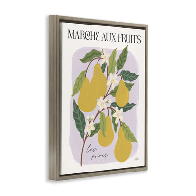 Marche Aux Pears Framed Floater Canvas Wall Art by Wild Apple Portfolio