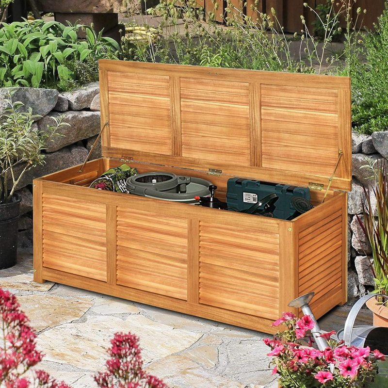 Boîte de rangement en bois 46 gallons