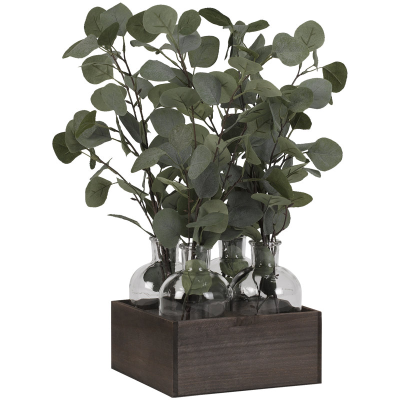 22'' Faux Silver Dollar Eucalyptus Plant in Decorative Vase
