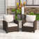 Soyab 28.8'' WideAll-weather Wicker Outdoor Patio Chairs with Cushions