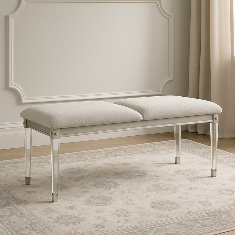 Banc rembourré avec pieds en acrylique Boucle