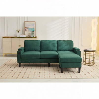 Canapé Knock Down 3 places avec repose-pieds de rangement pour salon, chambre à coucher, chambre compacte, canapé modulaire rembourré, banc en L avec repose-pieds