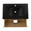 Armoire de salle de bain 30 po avec vasque en céramique noire. 2 tiroirs à fermeture en douceur, chêne. Lavabo de meuble-lavabo élégant, tiroirs. Chêne, décor moderne-6439470-6439456
