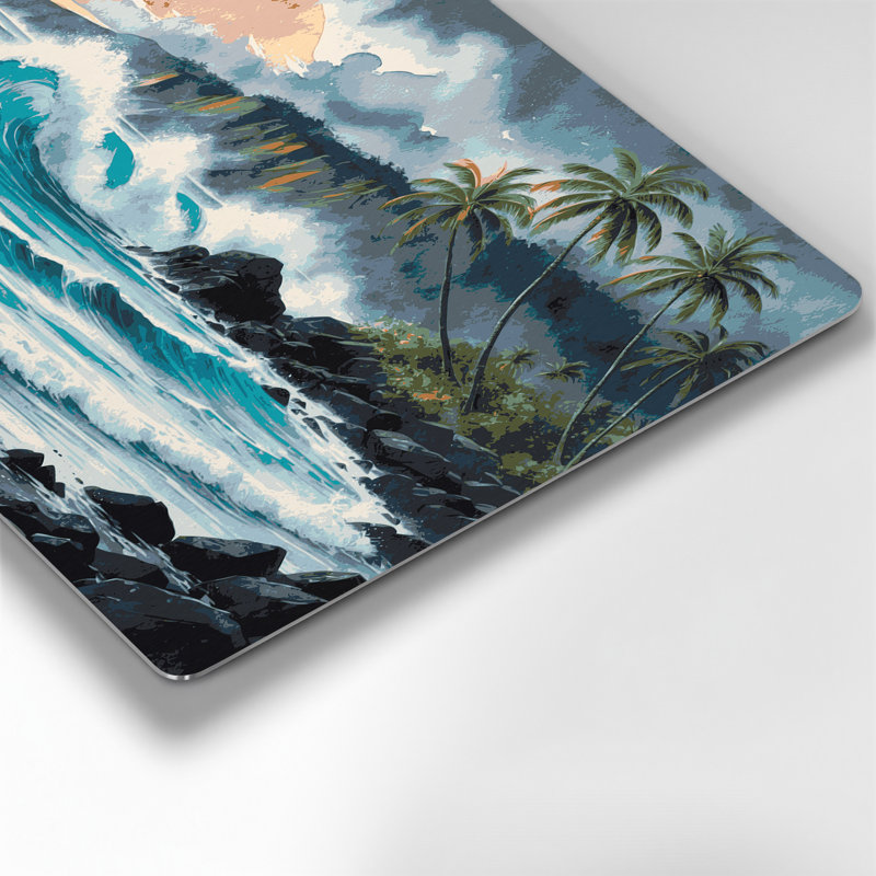 Art mural brun en cités villes Maui Hawaii, H 20 po x l 30 po