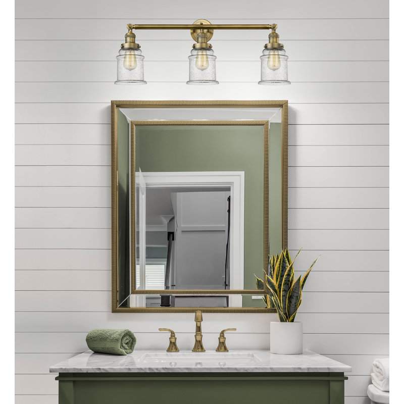 Galaviz 3 - Light Dimmable Vanity Light, Satin Gold, Bulb Not Included, Clear 2