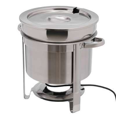 Réchaud à soupe rond électrique en acier inoxydable avec couvercle Rayle 11,62 pte