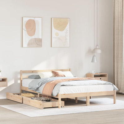 Solid Wood Storage Bed