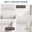 Fauteuil inclinable électrique, canapé électrique en lin avec port USB et poches latérales, blanc-129459611