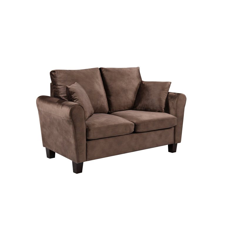 Mateos 2 Seater Velvet Sofa, Brown