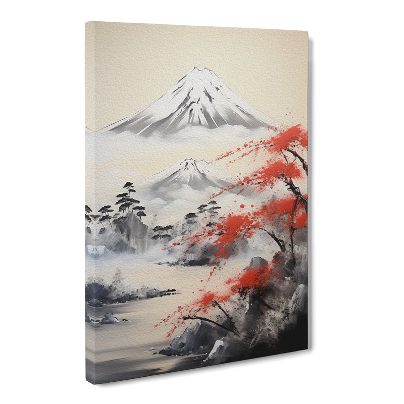 Mount Fuji Gestural Art - Wrapped Canvas, 76cm H x 50cm W x 3cm D