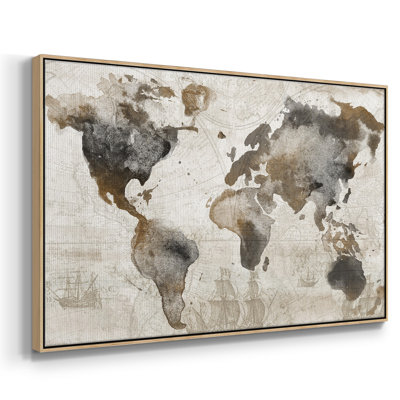 Carte antique encadrée sur toile