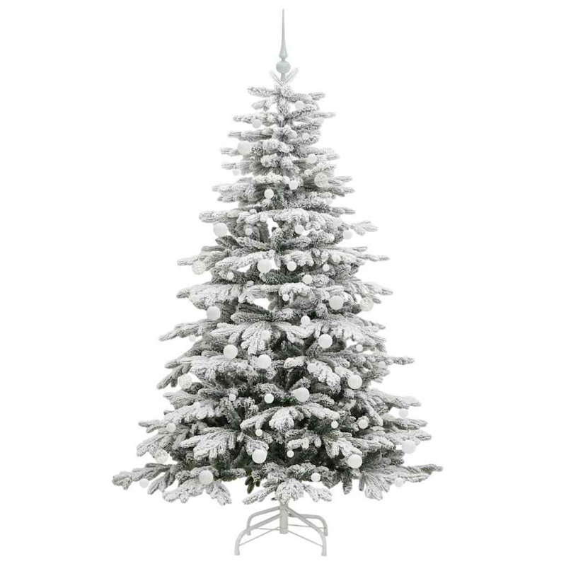 Artificial Hinged Christmas Tree White PE and PVC, 5.91 ft