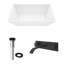 Lavabo de salle de bain vasque rectangulaire blanc mat en pierre avec robinet H 3 po L 18 po x l 14 po x H 5 po Vinca