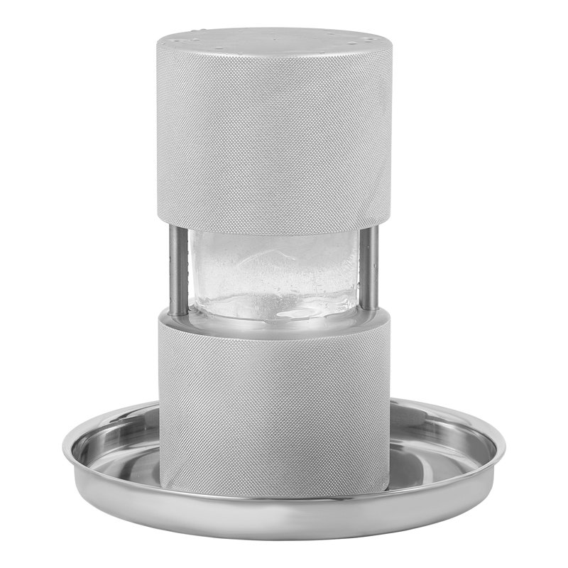 Ensemble de presse à boules de glace en aluminium avec ramasse-gouttes et pinces - Machine à whisky rapide de 2,4 po pour cocktails