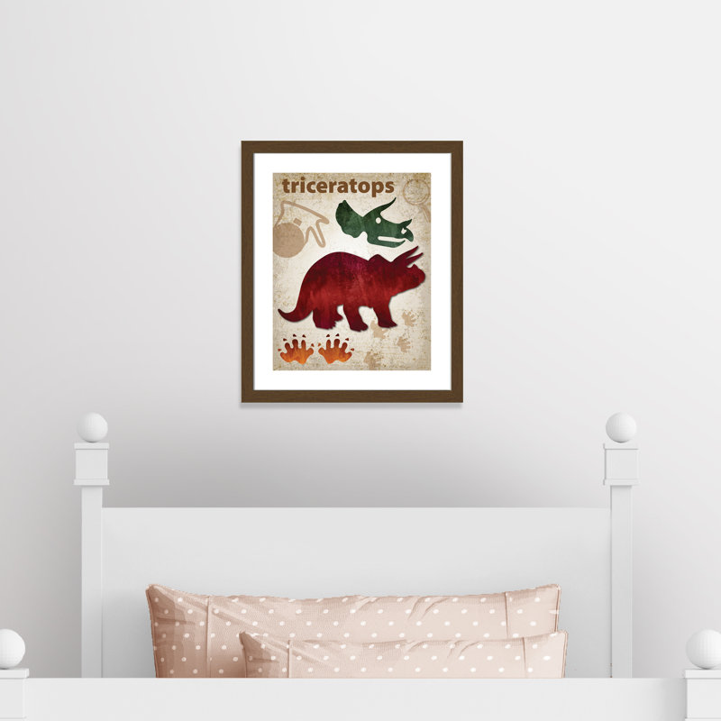 Adhésif décoratif dinosaures-04 ', H 26,5 po x l 22,5 po x P 0,625 po, Cadre plat noyer