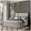Lit à baldaquin en métal de luxe moderne avec tête de lit tapissier en velours côtelé-1417645813-1417645810
