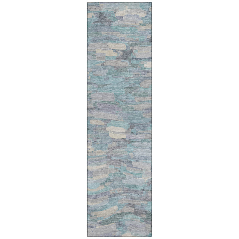 Machine Washable Indoor/Outdoor Huseby ACN2266 Stripes Rug, Runner 2'3" x 7'6"