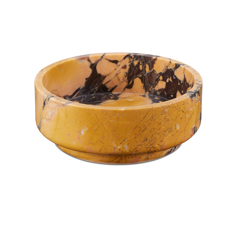 Digby Handmade Purple Breccia Decorative Bowl, 4" H x 10" W x 10" D