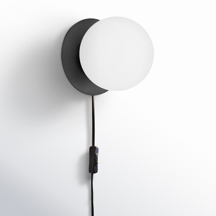 Exie Single Light Glass Dimmable Plug-in Wallchiere