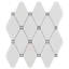 Reflection 3x5 Diamond Mirror Marble and Glass Mosaic Tile