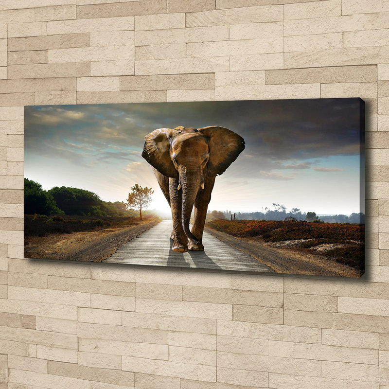 Strolling Elephant - Wrapped Canvas Print