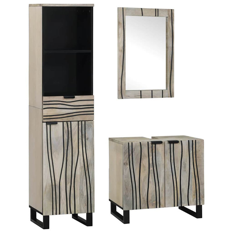 Bathroom Furniture Set 3 Pcs38 X 33 X 160 Cm, Gray
