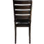 Chaise de salle à manger contemporaine à dossier (de 2) - Assise rembourrée en mousse noire avec 2 chaises, similicuir, stable