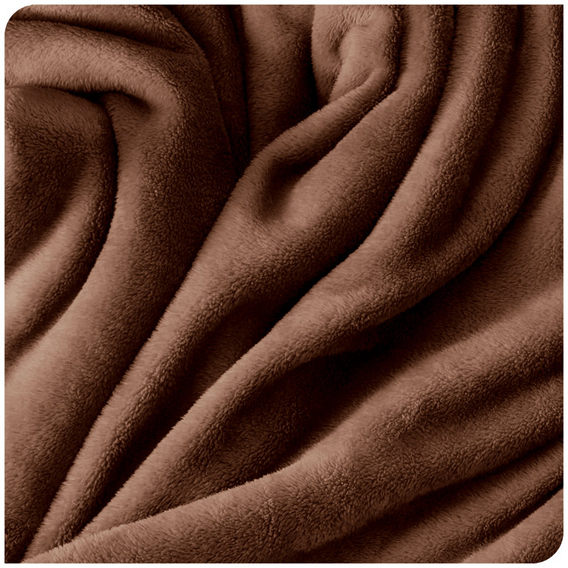 Lacey-Louise 100% Polyester Soft Reversible Mink Faux Plush Fur Fleece Throw/ Blanket, Coffee, W150 x L200cm